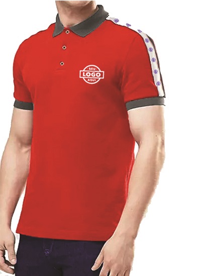 Camisa com faixa personalizada nos ombros tipo gola polo para uniformes