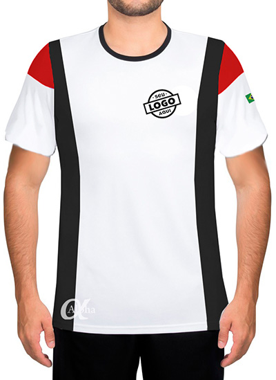Camisetas Personalizadas com a sua marca bordada no peito para uniformes de empresas
