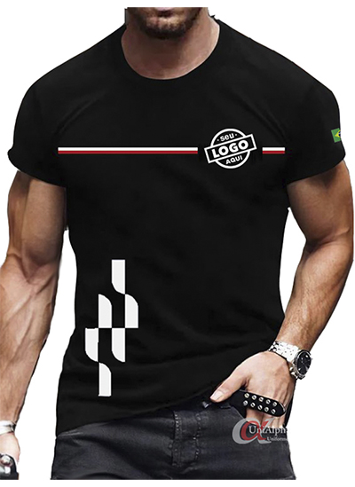camiseta masculina preta personalizada silkada