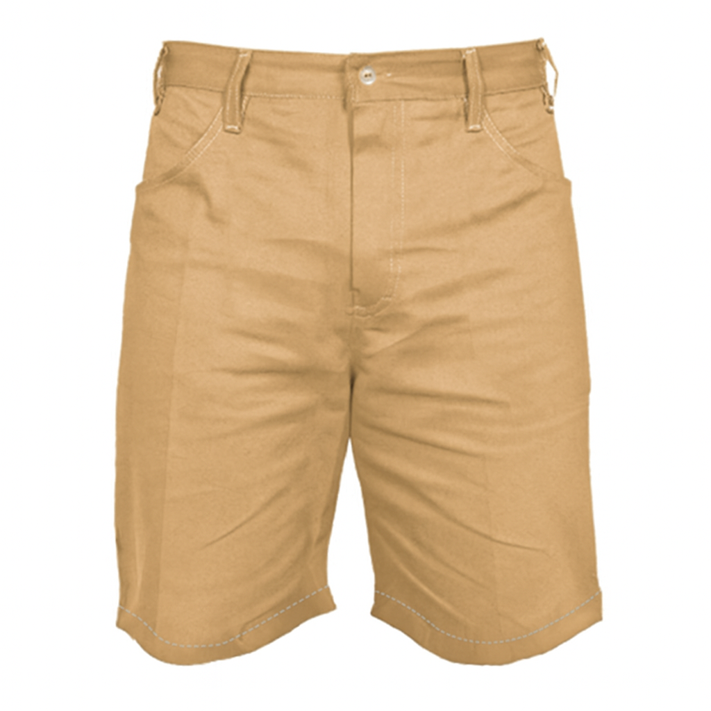 bermuda-brim-sarja-caqui-unialpha-uniformes-social-empresa Bermuda Brim Sarja Cáqui Unialpha Uniformes Social Cós Tradicional para equipe administrativa externa.