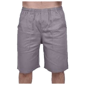 Bermuda Brim Elástico Total Cinza Claro Unialpha Uniformes para serviços gerais e alta mobilidade.